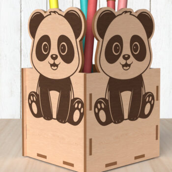 Intra απο ξύλο plywood 3mm-4mm πάχος – Στήριγμα στυλό Panda Cut Laser Δίασταση  20x20 cm INTRAFABR-118602901 - Image 1