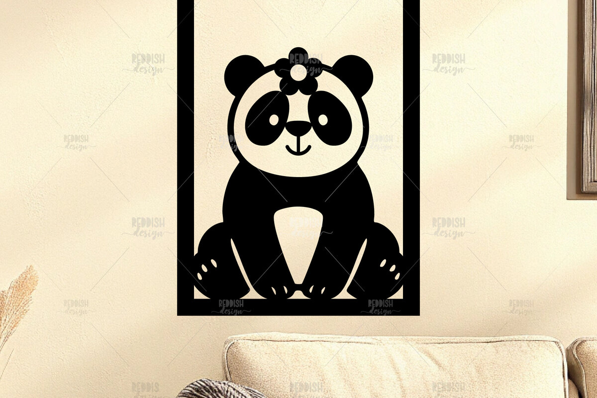 Intra απο ξύλο plywood 3mm-4mm πάχος – Panda Wall Art για Νηπιαγωγείο Δ Δίασταση  40x30 cm INTRAFABR-123563863