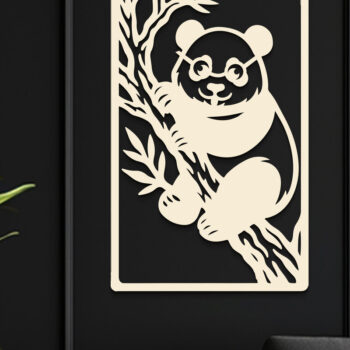 Intra απο ξύλο plywood 3mm-4mm πάχος – Σετ κοπής με λέιζερ τοίχου Panda Δίασταση  40x30 cm INTRAFABR-121971947 - Image 5