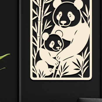 Intra απο ξύλο plywood 3mm-4mm πάχος – Σετ κοπής με λέιζερ τοίχου Panda Δίασταση  40x30 cm INTRAFABR-121971947 - Image 7