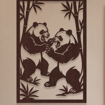 Intra απο ξύλο plywood 3mm-4mm πάχος – Σετ κοπής με λέιζερ τοίχου Panda Δίασταση  40x30 cm INTRAFABR-121971947 - Image 8