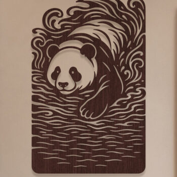 Intra απο ξύλο plywood 3mm-4mm πάχος – Σετ κοπής με λέιζερ τοίχου Panda Δίασταση  40x30 cm INTRAFABR-121971947 - Image 9