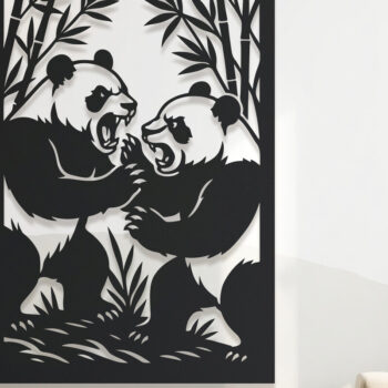 Intra απο ξύλο plywood 3mm-4mm πάχος – Σετ κοπής με λέιζερ τοίχου Panda Δίασταση 40x30 cm INTRAFABR-121971882 - Image 2