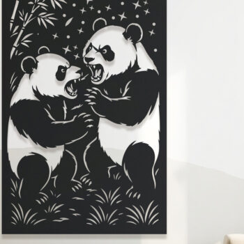 Intra απο ξύλο plywood 3mm-4mm πάχος – Σετ κοπής με λέιζερ τοίχου Panda Δίασταση 40x30 cm INTRAFABR-121971882 - Image 3