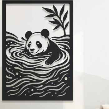 Intra απο ξύλο plywood 3mm-4mm πάχος – Σετ κοπής με λέιζερ τοίχου Panda Δίασταση 40x30 cm INTRAFABR-121971882 - Image 4