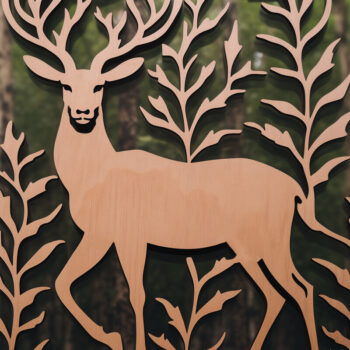 Intra απο ξύλο plywood 3mm-4mm πάχος – PANNO DEER Wood Δίασταση  20x20 cm INTRAFABR-90146810 - Image 1