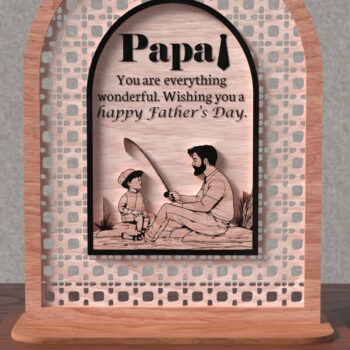 Intra απο ξύλο plywood 3mm-4mm πάχος – Papa Happy Ημέρα του Πατέρα Δίασταση  20x20 cm INTRAFABR-122046014 - Image 1