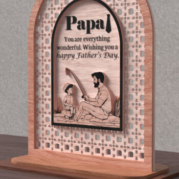 Intra απο ξύλο plywood 3mm-4mm πάχος – Papa Happy Ημέρα του Πατέρα Δίασταση  20x20 cm INTRAFABR-122046014 - Image 2