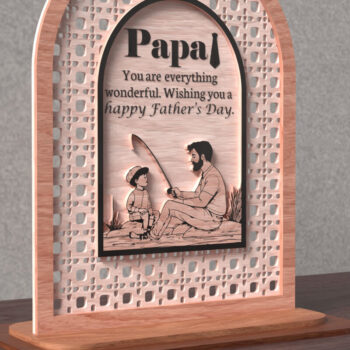 Intra απο ξύλο plywood 3mm-4mm πάχος – Papa Happy Ημέρα του Πατέρα Δίασταση  20x20 cm INTRAFABR-122046014 - Image 3