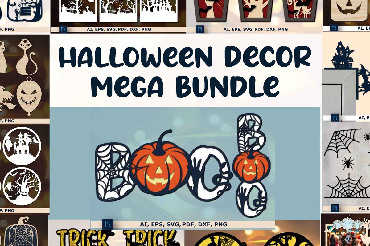 Intra απο ξύλο plywood 3mm-4mm πάχος – Δέσμη για Halloween από χαρτί και λέιζερ Δίασταση  20x20 cm INTRAFABR-78271710