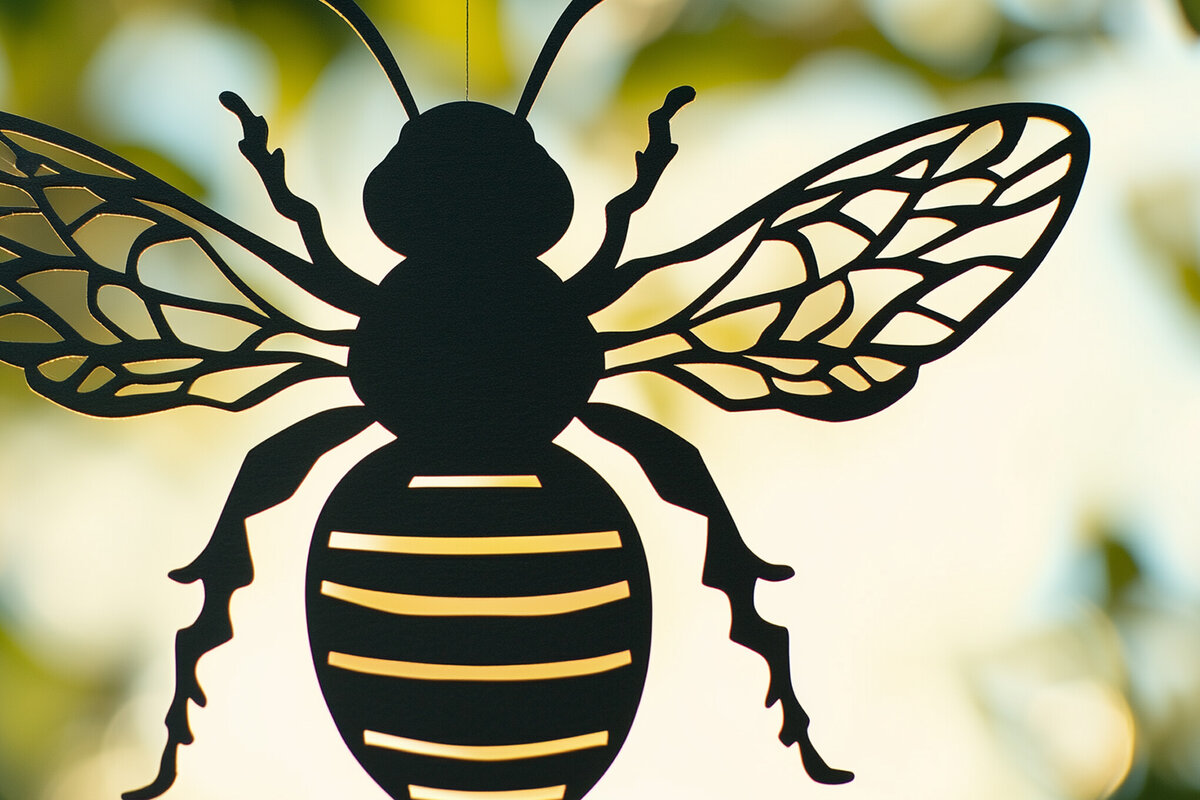 Intra απο ξύλο plywood 3mm-4mm πάχος – Paper Cut Bee Δίασταση  20x20 cm INTRAFABR-107608245