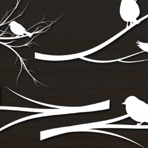 Intra απο ξύλο plywood 3mm-4mm πάχος – Paper Cut Bird in Tree Branch Bundle Δίασταση 20x20 cm INTRAFABR-69283467