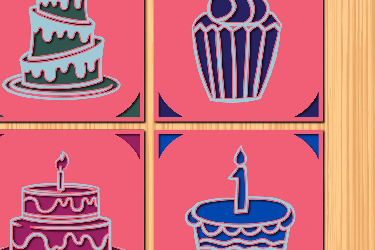 Intra απο ξύλο plywood 3mm-4mm πάχος – Πακέτο για κάρτα γενεθλίων με κομμένο χαρτί Δίασταση  20x20 cm INTRAFABR-35055088