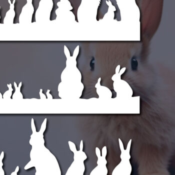 Intra απο ξύλο plywood 3mm-4mm πάχος – Paper Cut Bunny Decor Bundle Δίασταση  20x20 cm INTRAFABR-89117345 - Image 1