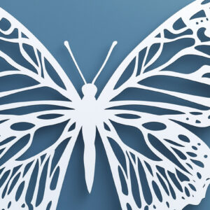 Intra απο ξύλο plywood 3mm-4mm πάχος – Paper Cut Butterfly Δίασταση  20x20 cm INTRAFABR-108171837