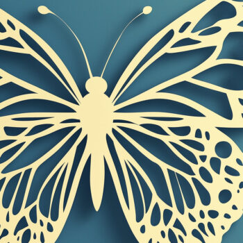 Intra απο ξύλο plywood 3mm-4mm πάχος – Paper Cut Butterfly Δίασταση 20x20 cm INTRAFABR-108172036 - Image 1