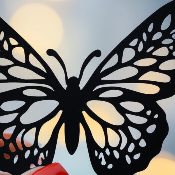 Intra απο ξύλο plywood 3mm-4mm πάχος – Paper Cut Butterfly Δίασταση 20x20 cm INTRAFABR-113910292 - Image 1