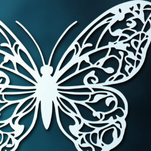 Intra απο ξύλο plywood 3mm-4mm πάχος – Paper Cut Butterfly Δίασταση  20x20 cm INTRAFABR-113920157