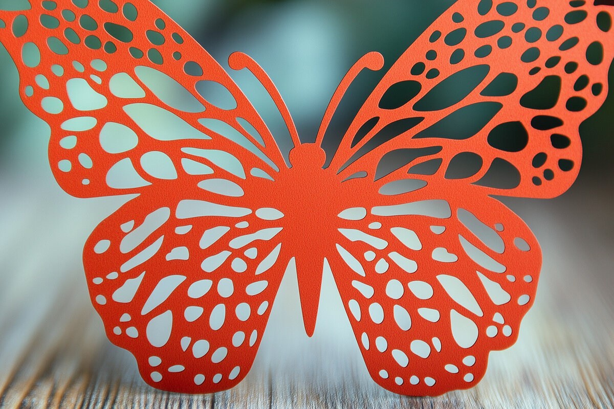 Intra απο ξύλο plywood 3mm-4mm πάχος – Paper Cut Butterfly Δίασταση  20x20 cm INTRAFABR-113920468
