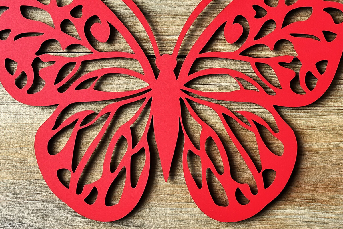 Intra απο ξύλο plywood 3mm-4mm πάχος – Paper Cut Butterfly Δίασταση  20x20 cm INTRAFABR-113920804