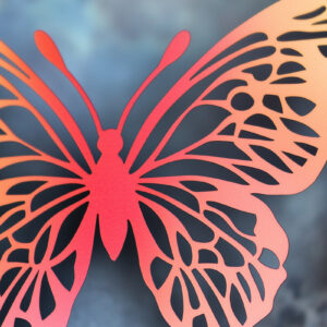 Intra απο ξύλο plywood 3mm-4mm πάχος – Paper Cut Butterfly Δίασταση  20x20 cm INTRAFABR-113921109
