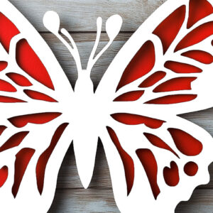 Intra απο ξύλο plywood 3mm-4mm πάχος – Paper Cut Butterfly Δίασταση  20x20 cm INTRAFABR-113928279