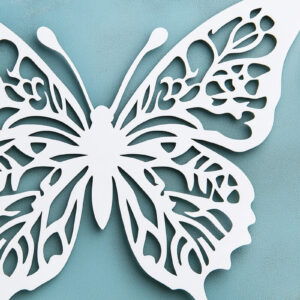Intra απο ξύλο plywood 3mm-4mm πάχος – Paper Cut Butterfly Δίασταση  20x20 cm INTRAFABR-113933502