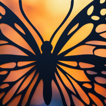 Intra απο ξύλο plywood 3mm-4mm πάχος – Paper Cut Butterfly Δίασταση 20x20 cm INTRAFABR-114379227 - Image 1