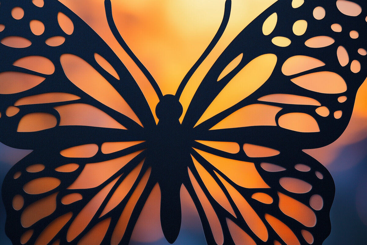 Intra απο ξύλο plywood 3mm-4mm πάχος – Paper Cut Butterfly Δίασταση  20x20 cm INTRAFABR-114379227