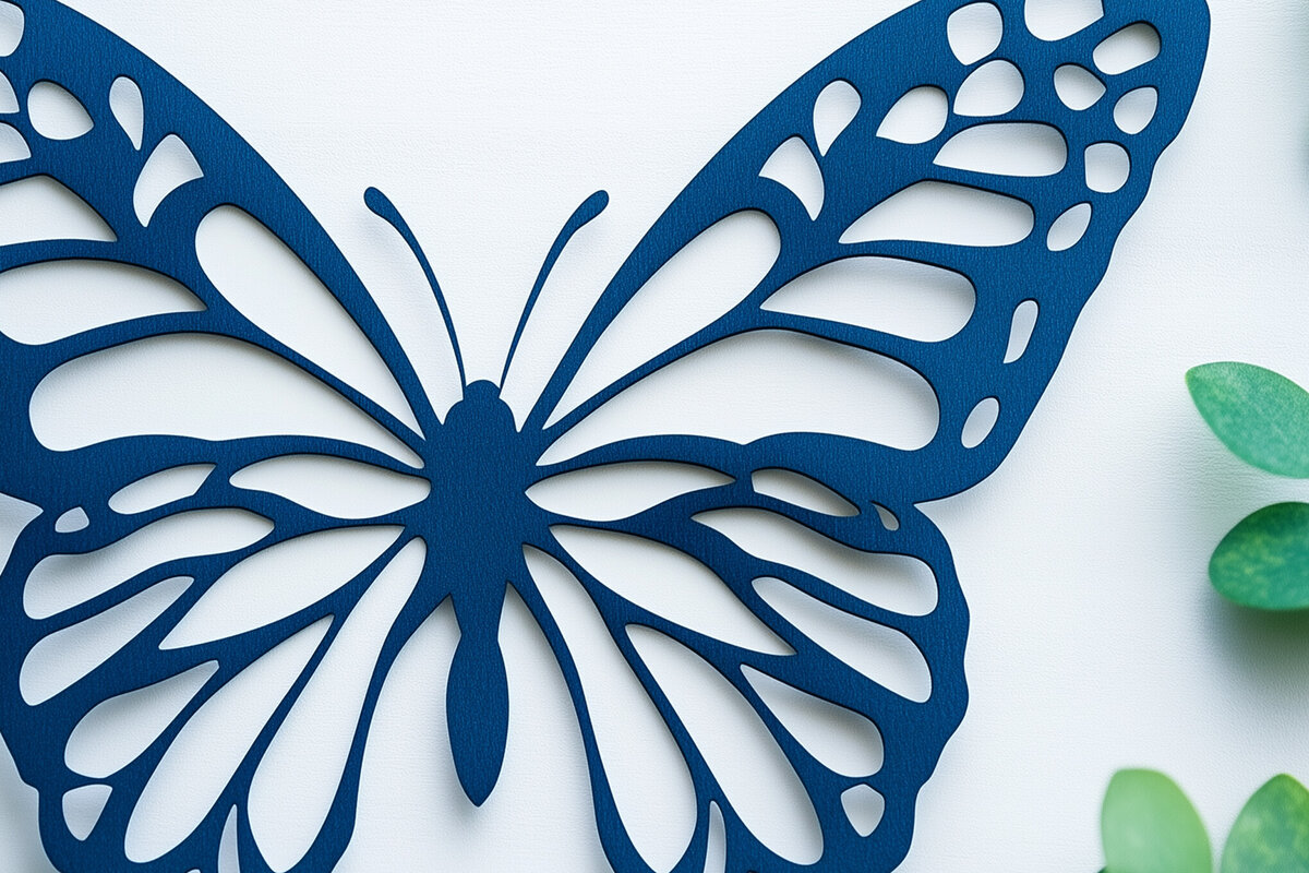Intra απο ξύλο plywood 3mm-4mm πάχος – Paper Cut Butterfly Δίασταση  20x20 cm INTRAFABR-114380829