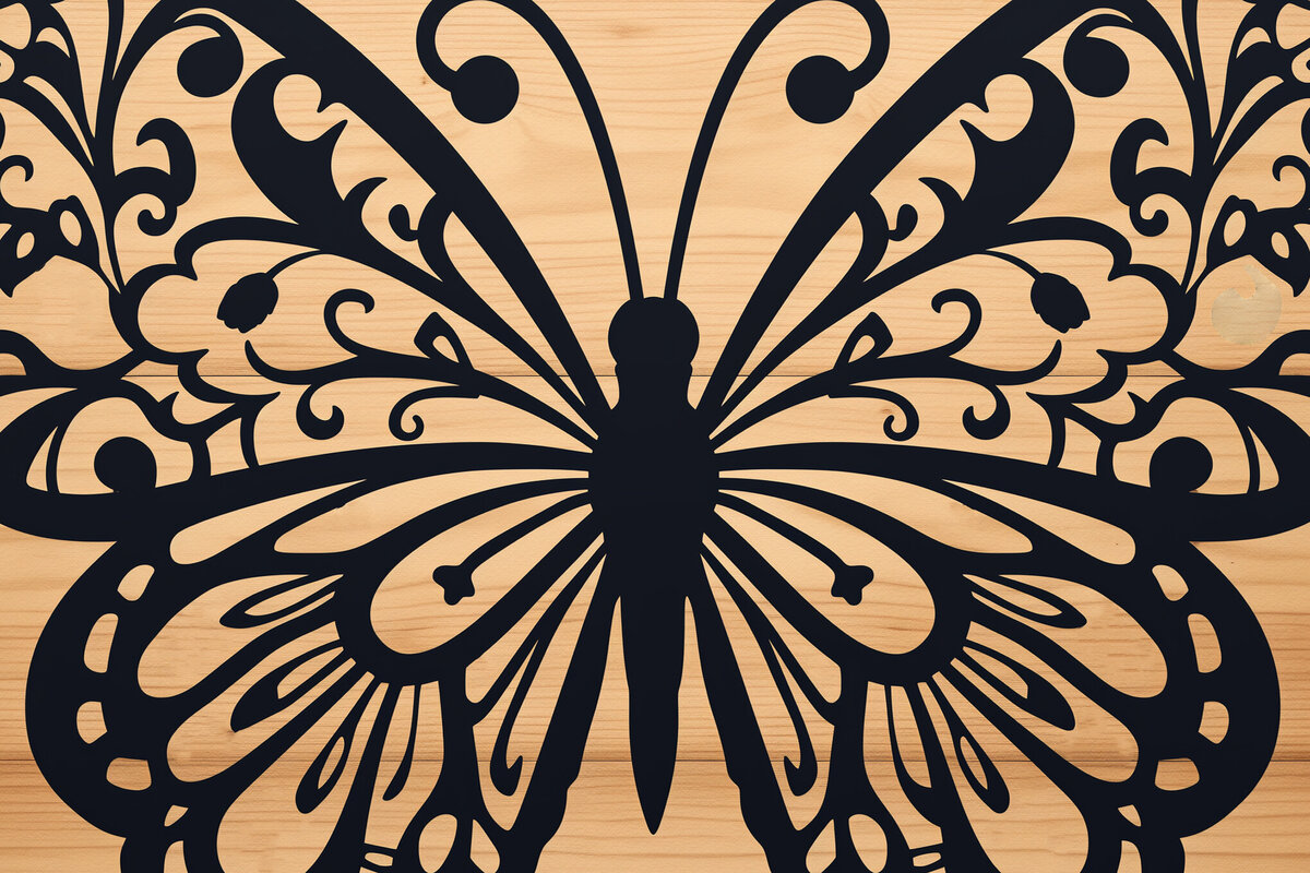 Intra απο ξύλο plywood 3mm-4mm πάχος – Paper Cut Butterfly Δίασταση  20x20 cm INTRAFABR-90439897