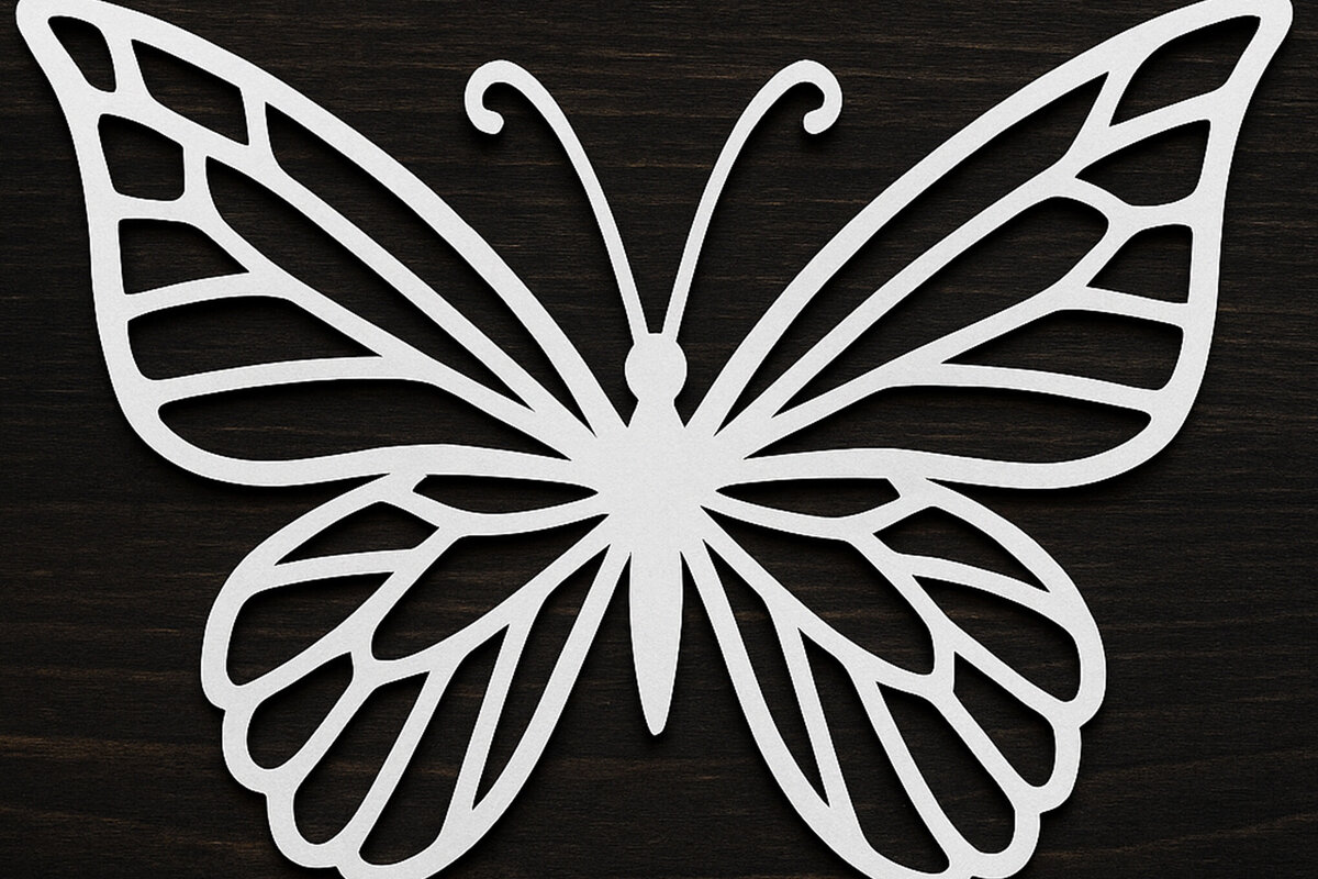 Intra απο ξύλο plywood 3mm-4mm πάχος – Paper Cut Butterfly Δίασταση  20x20 cm INTRAFABR-121717236