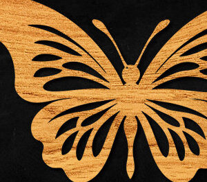 Intra απο ξύλο plywood 3mm-4mm πάχος – Paper Cut Butterfly Δίασταση 20x20 cm INTRAFABR-99896428