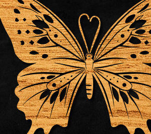 Intra απο ξύλο plywood 3mm-4mm πάχος – Paper Cut Butterfly Δίασταση 20x20 cm INTRAFABR-99896566