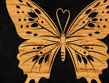 Intra απο ξύλο plywood 3mm-4mm πάχος – Paper Cut Butterfly Δίασταση  20x20 cm INTRAFABR-99896566 - Image 1