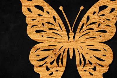 Intra απο ξύλο plywood 3mm-4mm πάχος – Paper Cut Butterfly Δίασταση 20x20 cm INTRAFABR-99896709