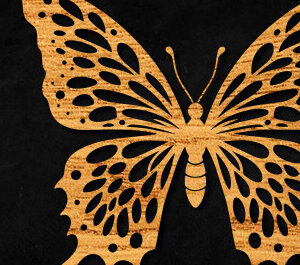 Intra απο ξύλο plywood 3mm-4mm πάχος – Paper Cut Butterfly Δίασταση 20x20 cm INTRAFABR-99896812