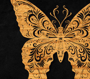 Intra απο ξύλο plywood 3mm-4mm πάχος – Paper Cut Butterfly Δίασταση 20x20 cm INTRAFABR-99896891