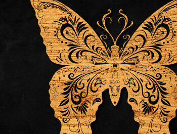 Intra απο ξύλο plywood 3mm-4mm πάχος – Paper Cut Butterfly Δίασταση  20x20 cm INTRAFABR-99896891 - Image 1