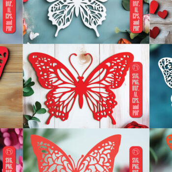 Intra απο ξύλο plywood 3mm-4mm πάχος – Paper Cut Butterfly Bundle Δίασταση  20x20 cm INTRAFABR-113934056 - Image 1