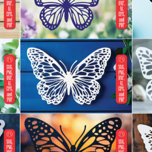 Intra απο ξύλο plywood 3mm-4mm πάχος – Paper Cut Butterfly Bundle Δίασταση 20x20 cm INTRAFABR-114388534