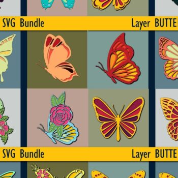 Intra απο ξύλο plywood 3mm-4mm πάχος – Πακέτο Mega Butterfly με κομμένο χαρτί Δίασταση  20x20 cm INTRAFABR-74261636 - Image 1