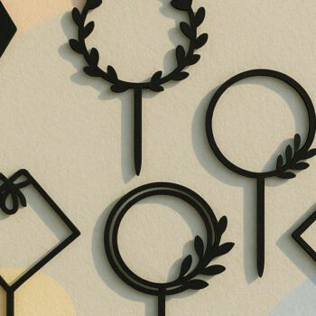 Intra απο ξύλο plywood 3mm-4mm πάχος – Paper Cut Cake Topper Δίασταση  20x20 cm INTRAFABR-119962394 - Image 1