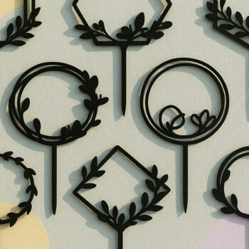 Intra απο ξύλο plywood 3mm-4mm πάχος – Paper Cut Cake Topper Δίασταση  20x20 cm INTRAFABR-119962920 - Image 1