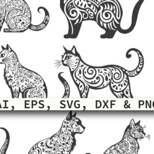 Intra απο ξύλο plywood 3mm-4mm πάχος – Paper Cut Cat Silhouette Mega Bundle Δίασταση  20x20 cm INTRAFABR-80626298