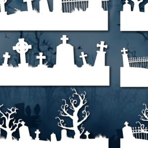 Intra απο ξύλο plywood 3mm-4mm πάχος – Πακέτο Scene Cemetery Scene Paper Cut Δίασταση  20x20 cm INTRAFABR-77671768