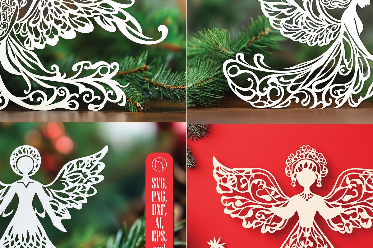 Intra απο ξύλο plywood 3mm-4mm πάχος – Πακέτο Χριστουγεννιάτικου Αγγέλου σε χαρτί Δίασταση  20x20 cm INTRAFABR-107367522