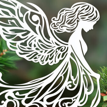 Intra απο ξύλο plywood 3mm-4mm πάχος – Πακέτο Χριστουγεννιάτικου Αγγέλου σε χαρτί Δίασταση  20x20 cm INTRAFABR-107367522 - Image 5