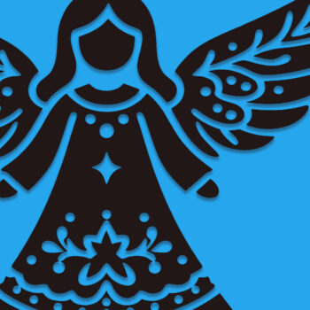 Intra απο ξύλο plywood 3mm-4mm πάχος – Paper Cut Christmas Angel Δίασταση  20x20 cm INTRAFABR-111060844 - Image 1