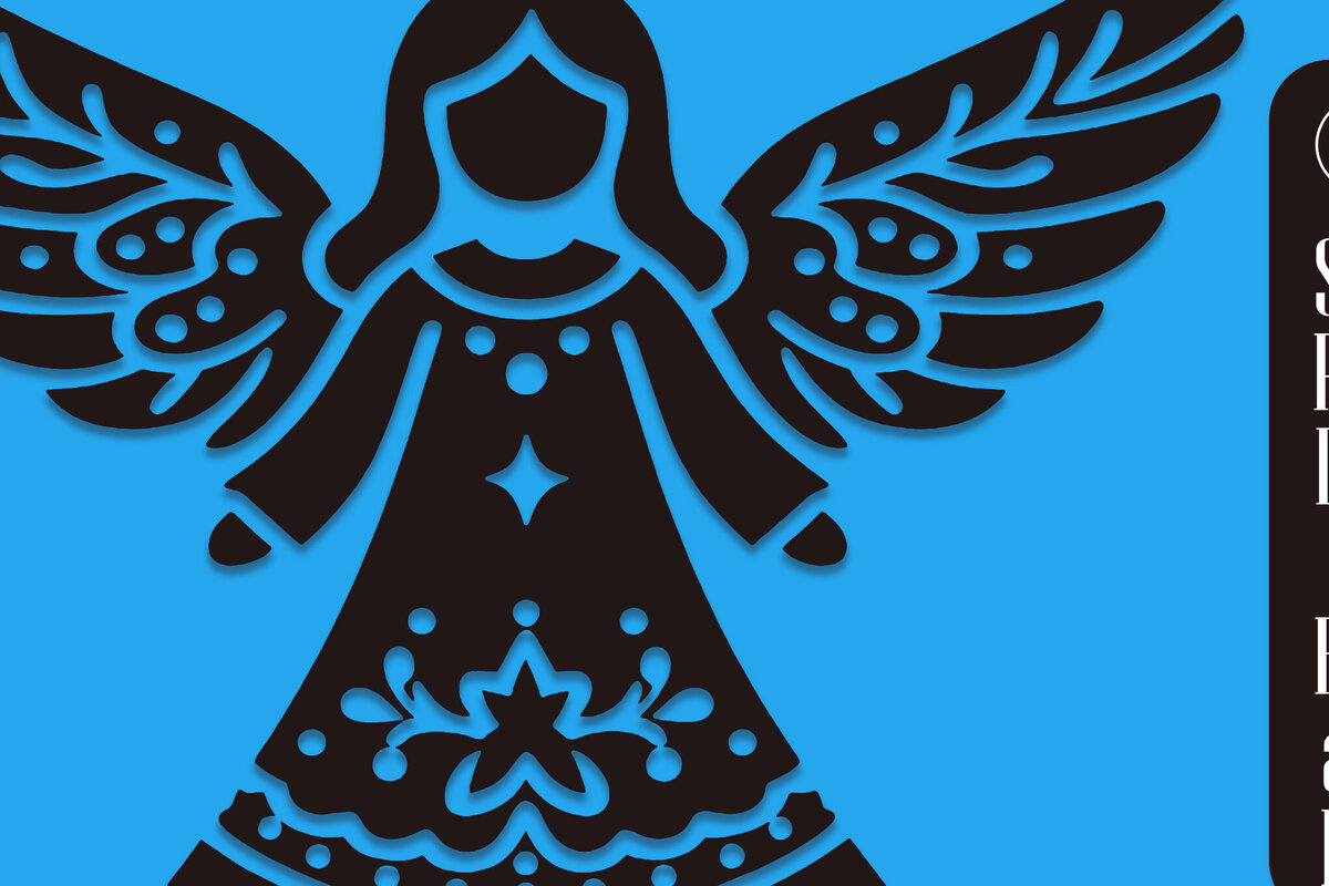 Intra απο ξύλο plywood 3mm-4mm πάχος – Paper Cut Christmas Angel Δίασταση  20x20 cm INTRAFABR-111060844